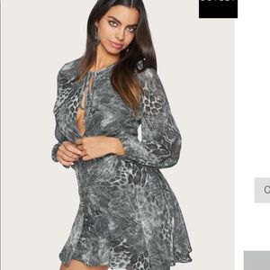 Leopard Print Keyhole Dress